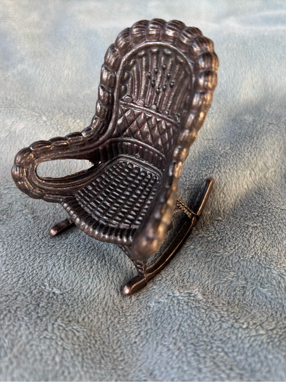 Vintage mini wicker rocking chair pencil sharpener trinket